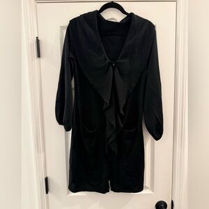 Anne Fontaine Phileas Long Wool Sweater Dress Ruffle Button Down 38 US small